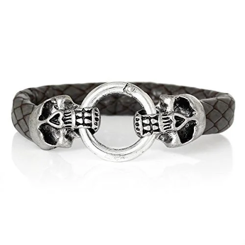 Dark Grey Snake Style Fashion Bracelet with Snake Clasp 22cm X1.5cm(8 5/8 X 5/8)