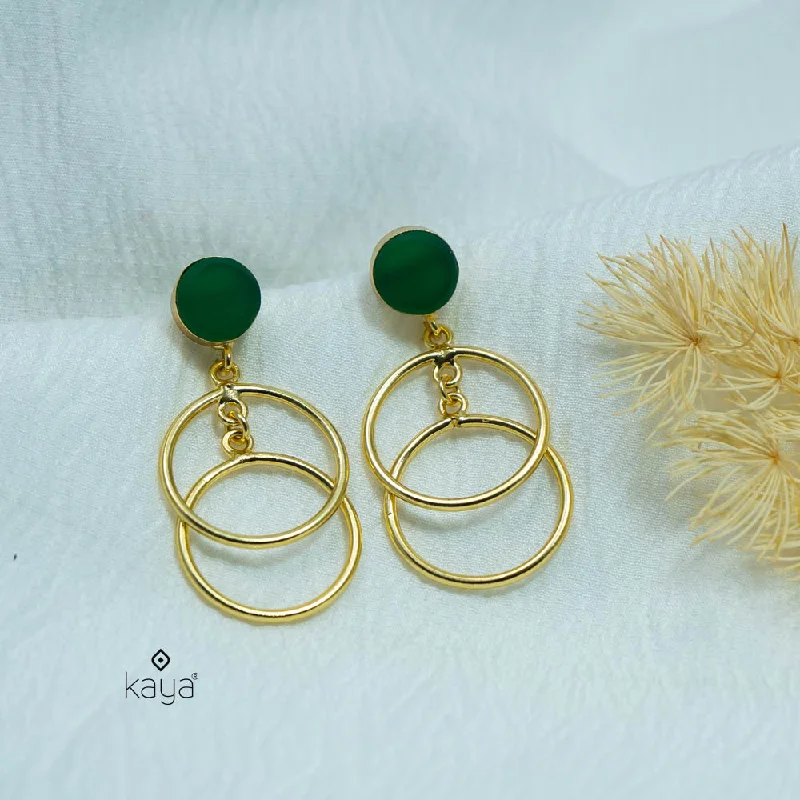 Natural Stone Hanging Earrings (color option) -KE100775