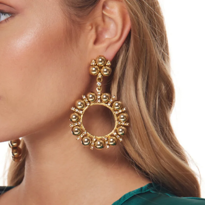 Light Antique Gold Circle Clip Earring