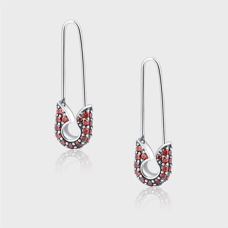 925 Silver Long Personalized Paper Clip Earrings