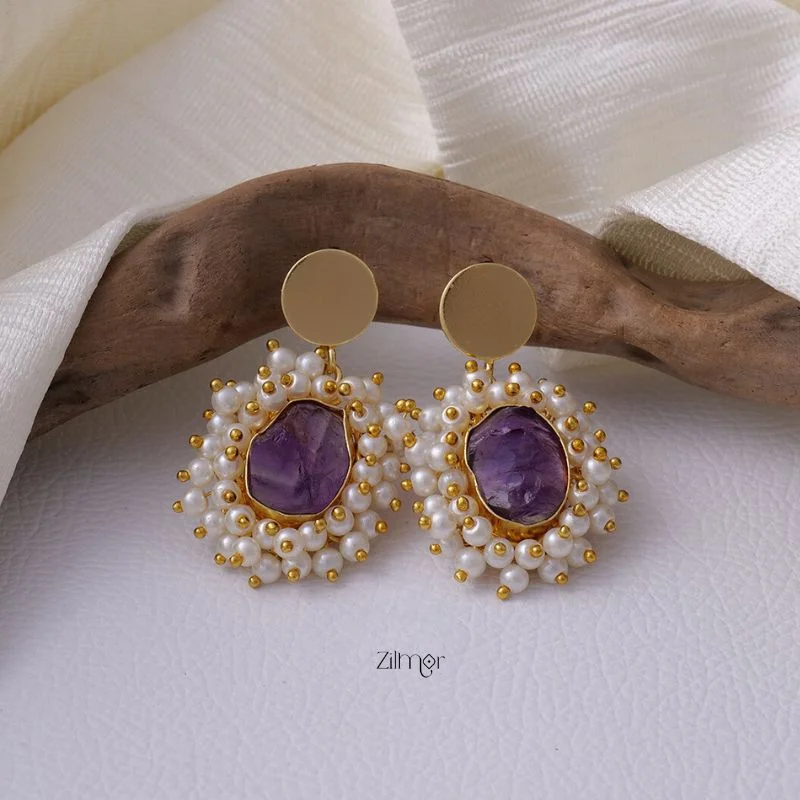 AS101050 - Natural Raw Stone Earrings (color option)