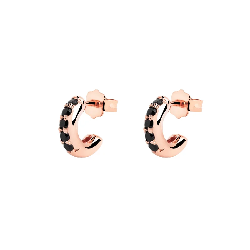 Cleo Black Rose Gold Earrings