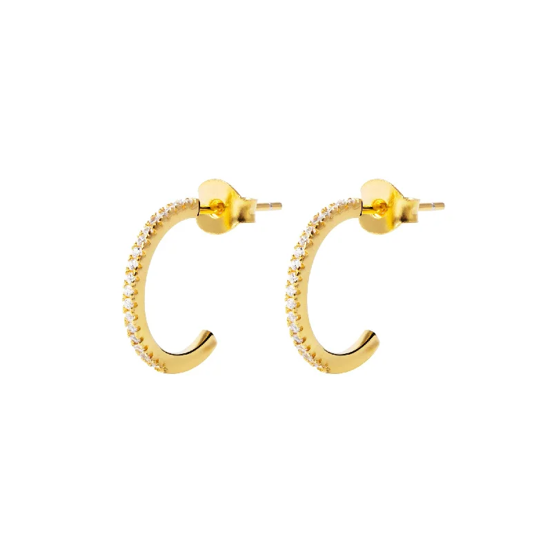 Diamonds L Gold Hoop Earrings