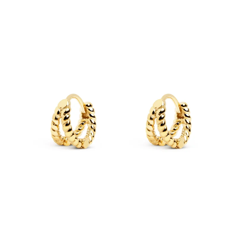 Double Twist Gold Earrings