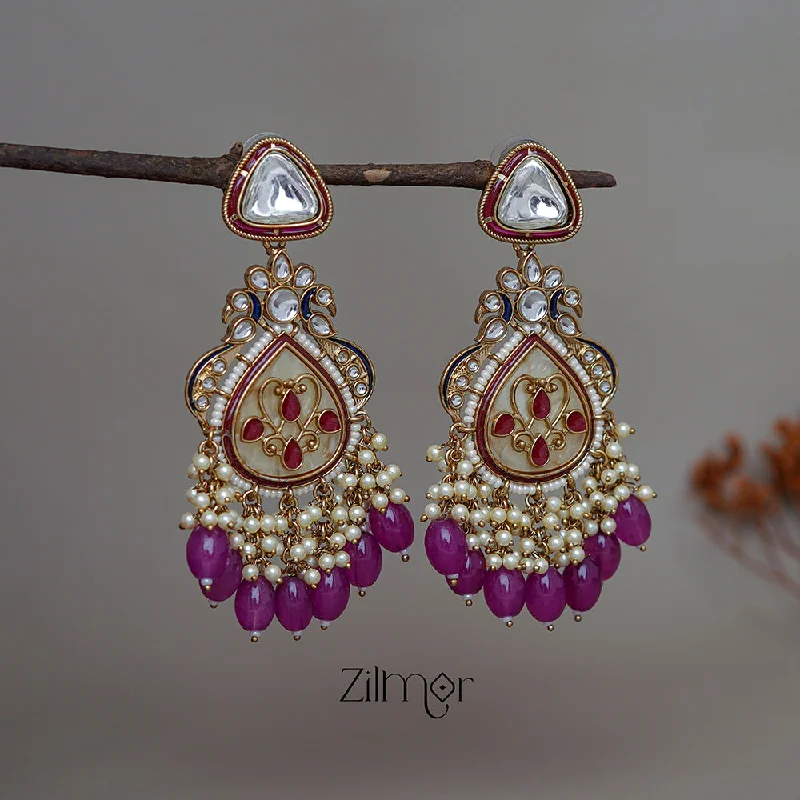 FS1011251 -  Designer Kundan Chandbali Earrings