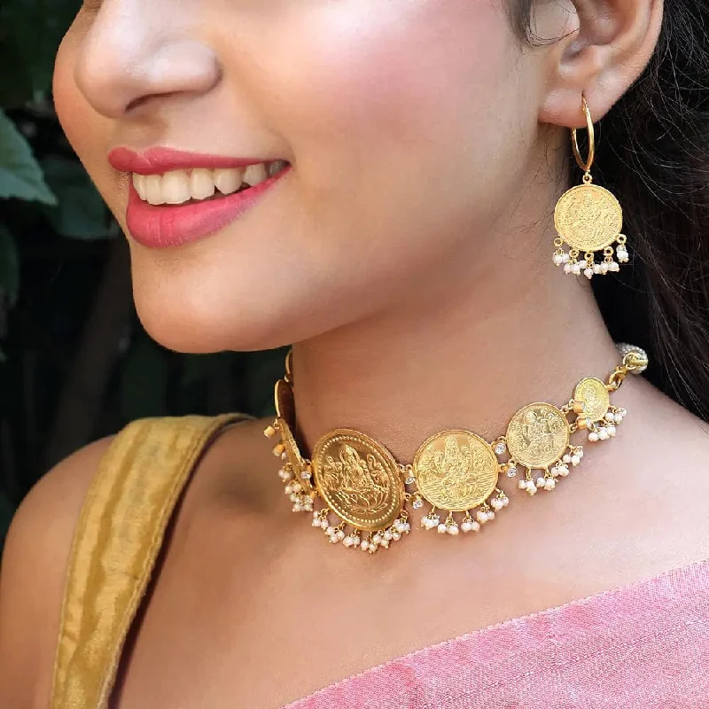 Kuber Silver Coin Hoops Earring