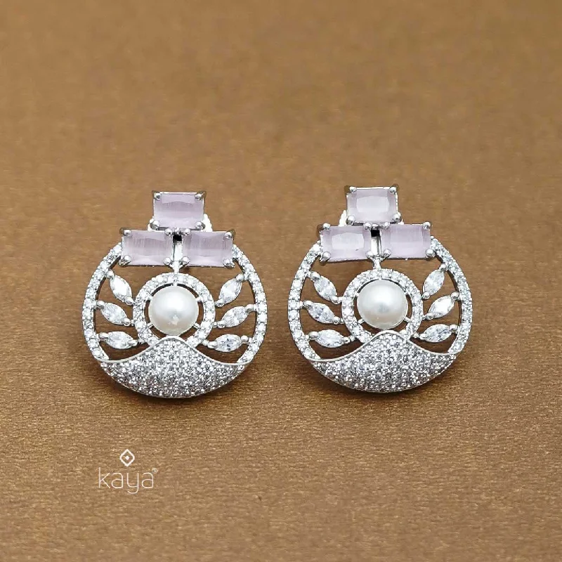 KL101215- Silver Color AD Stone Earrings (color option)