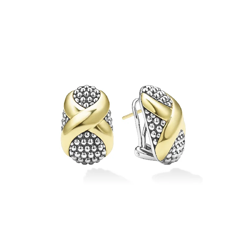 LAGOS Embrace Two-Tone X Omega Clip Earrings