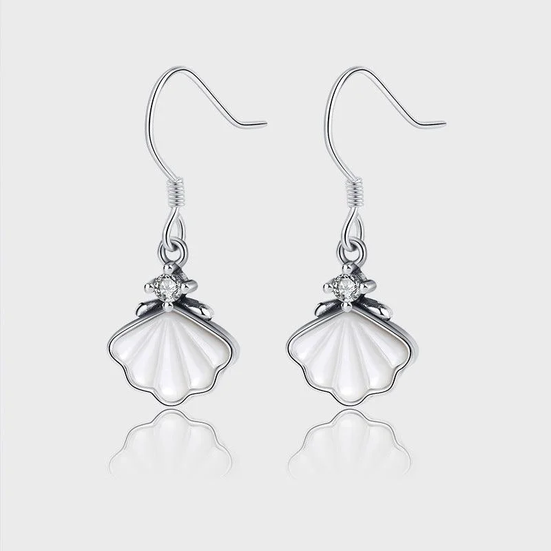 One Shell Sterling Silver 925 Ear Clip Earrings