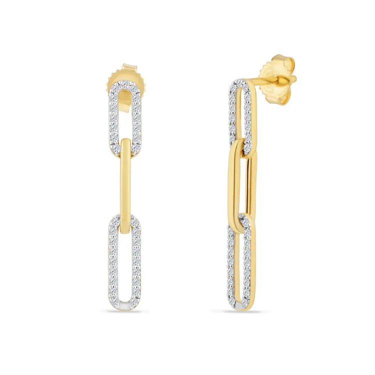 Paperclip Post Earrings, 14Kt