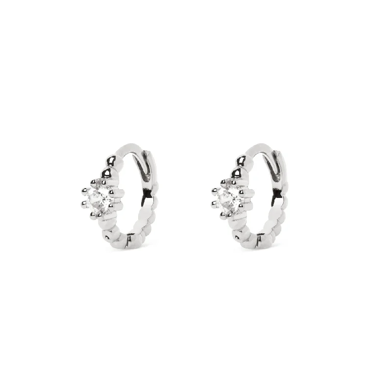 Pebbles Spark Silver Hoop Earrings