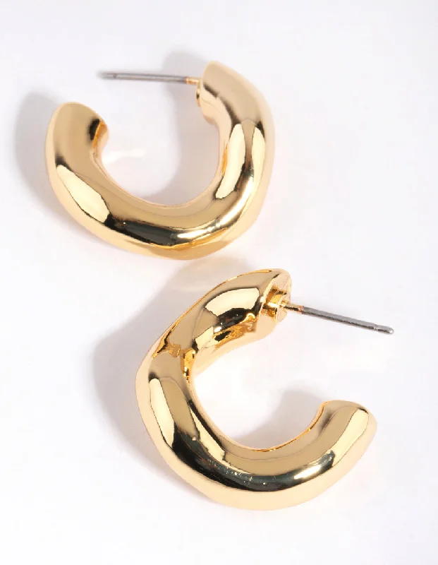 Gold Plated Chunky Hoop Earrings