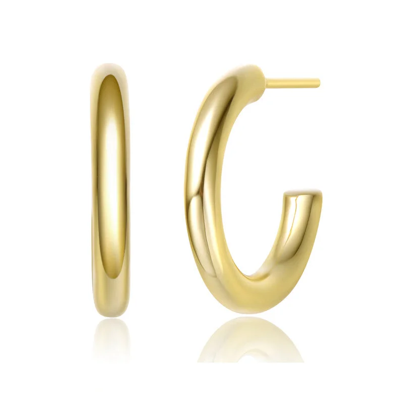 Rachel Glauber 14k Gold Plated Open Hoop