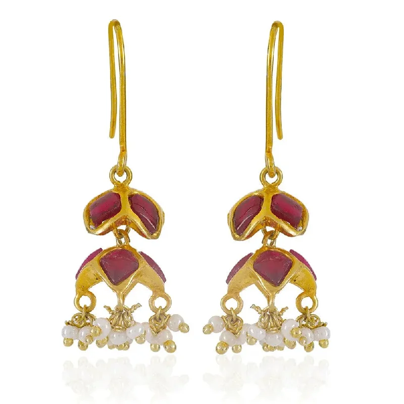 92.5 Silver Gold Plated Jhumka