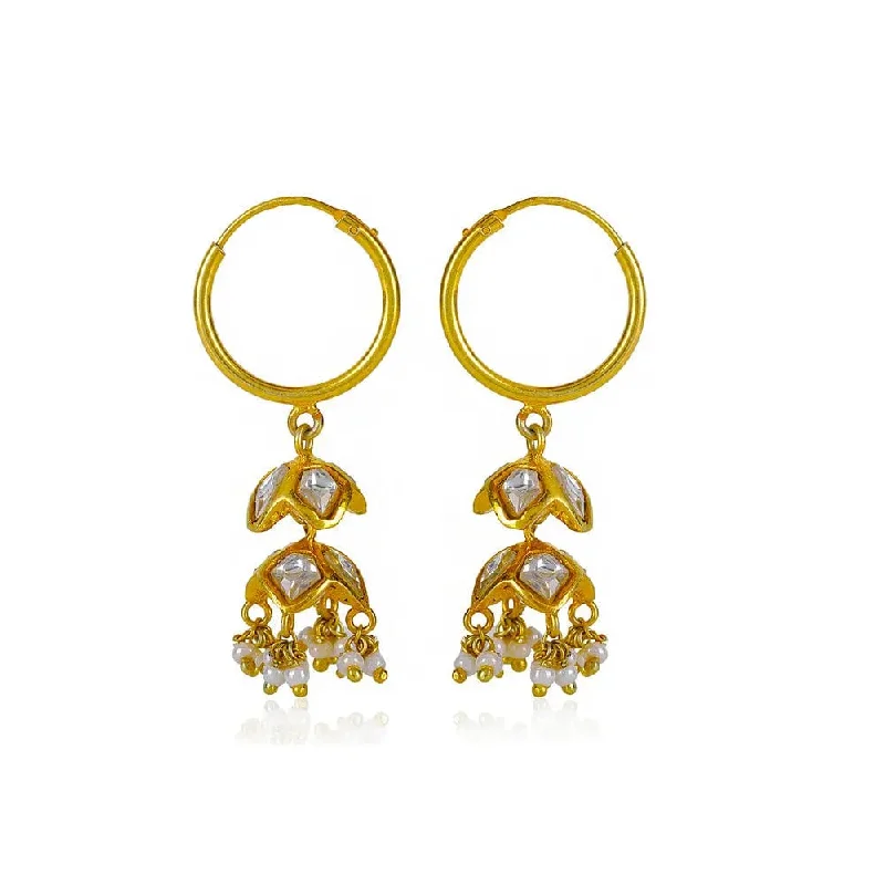 92.5 Silver Gold Plated Jhumka