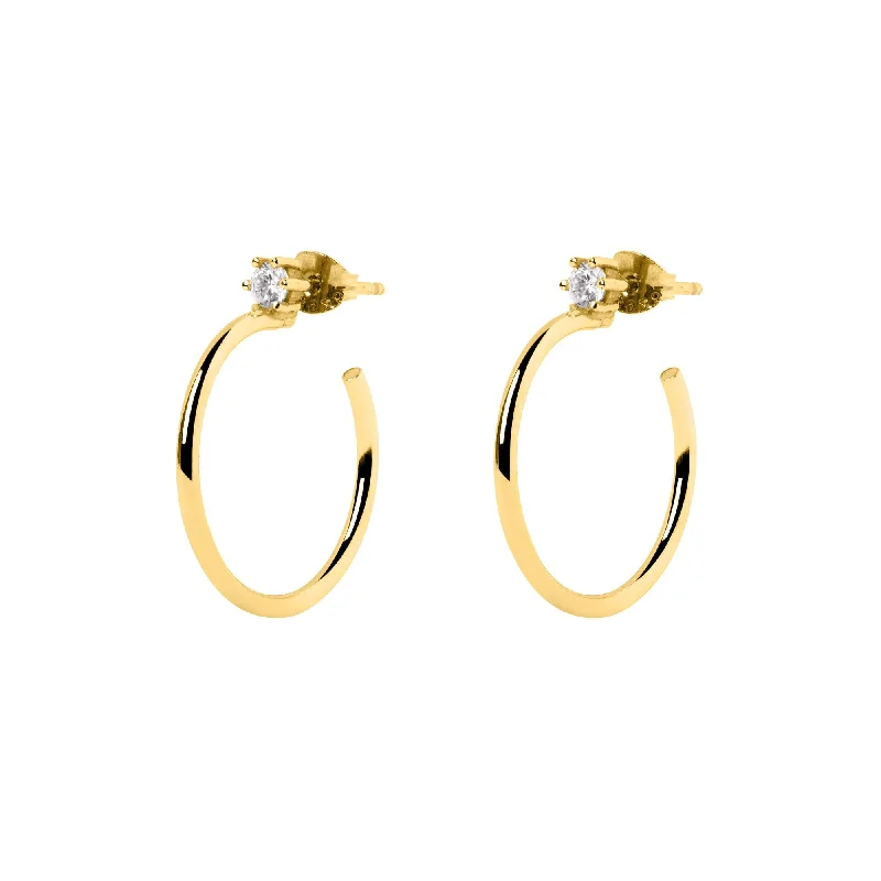 Spark Gold Hoop M Earrings