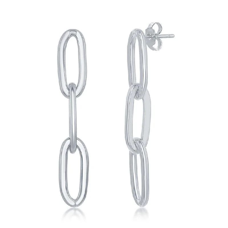 Sterlig Silver Paperclip Earrings