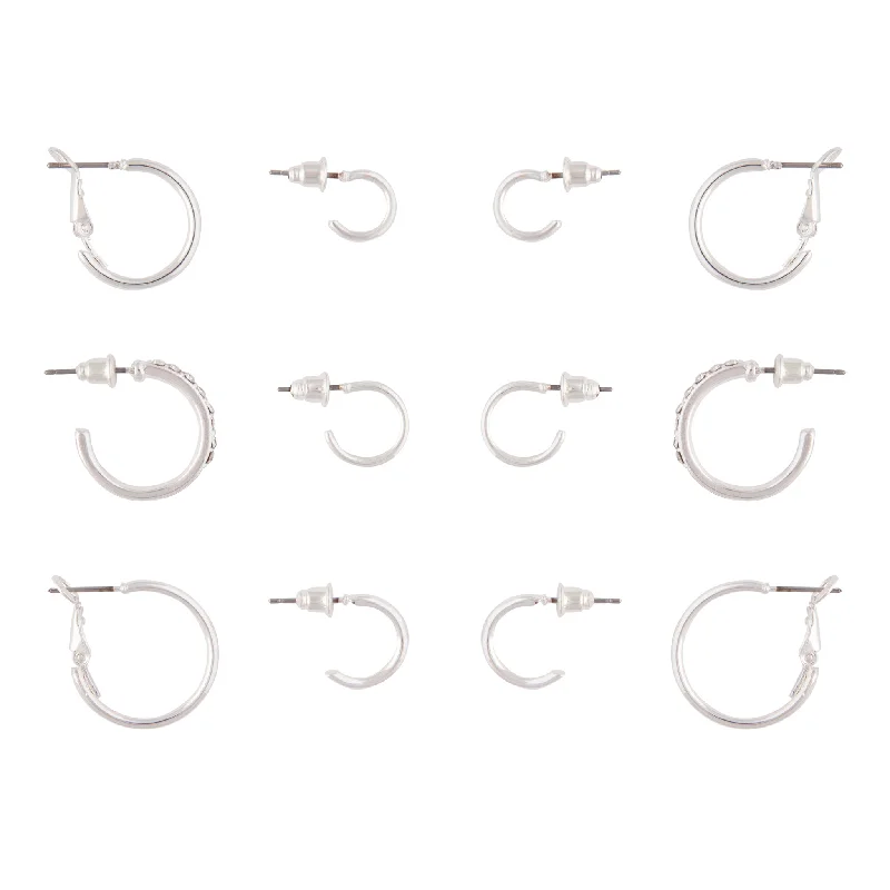 Silver Variety Hoop 6-Pack