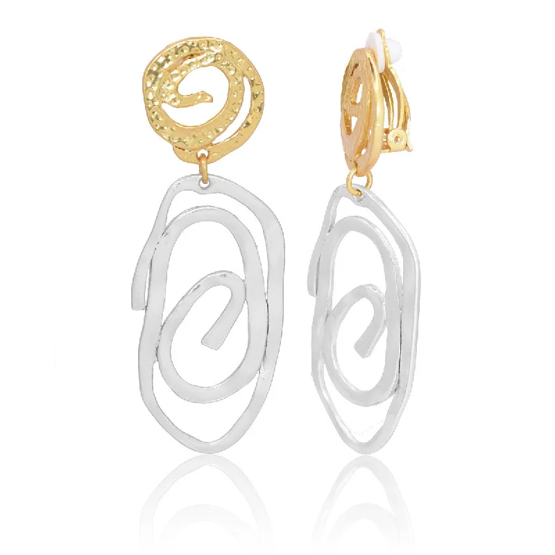 Swirling Clip Earrings