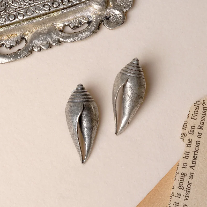 Teejh Shanka Silver Oxidised Earrings