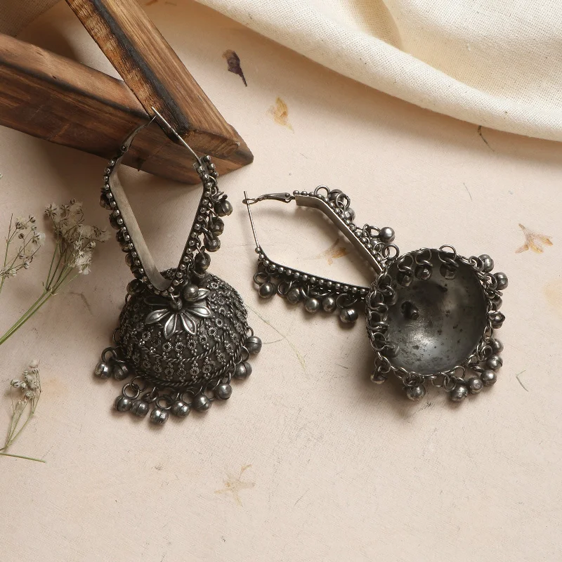 Teejh Turvi Silver Oxidised Earrings