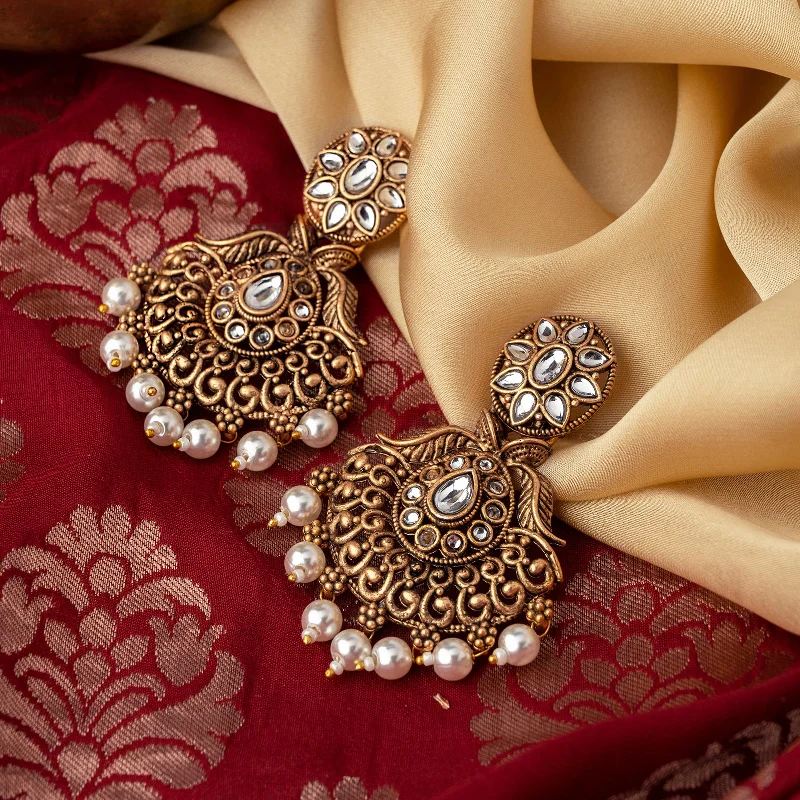 Teejh Vikasini White Gold Enamel Earrings