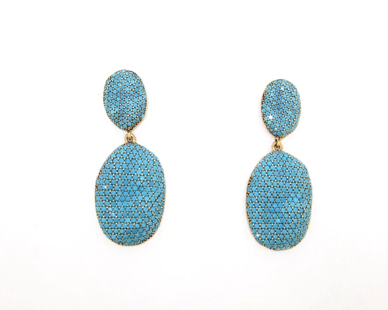 Turquoise Blue Earrings Rococo Pebbles by JCM London