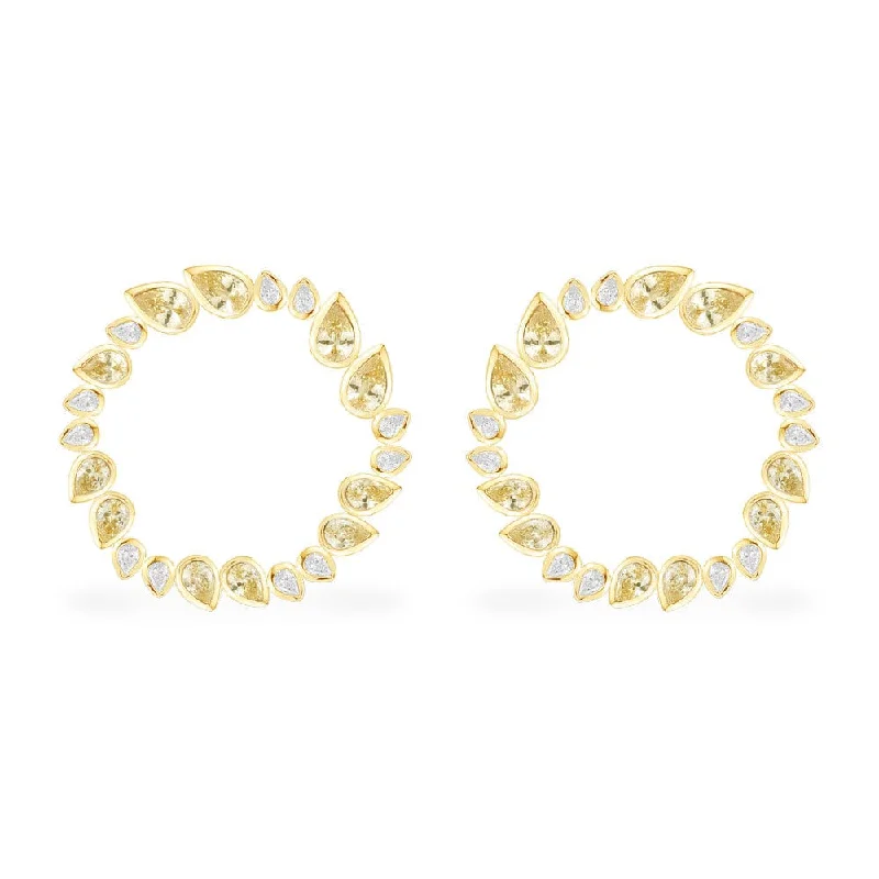 White & Yellow Sun Earrings