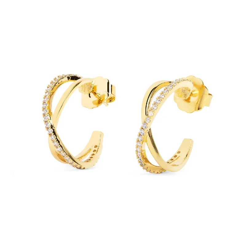 X Spark Gold Hoop Earrings