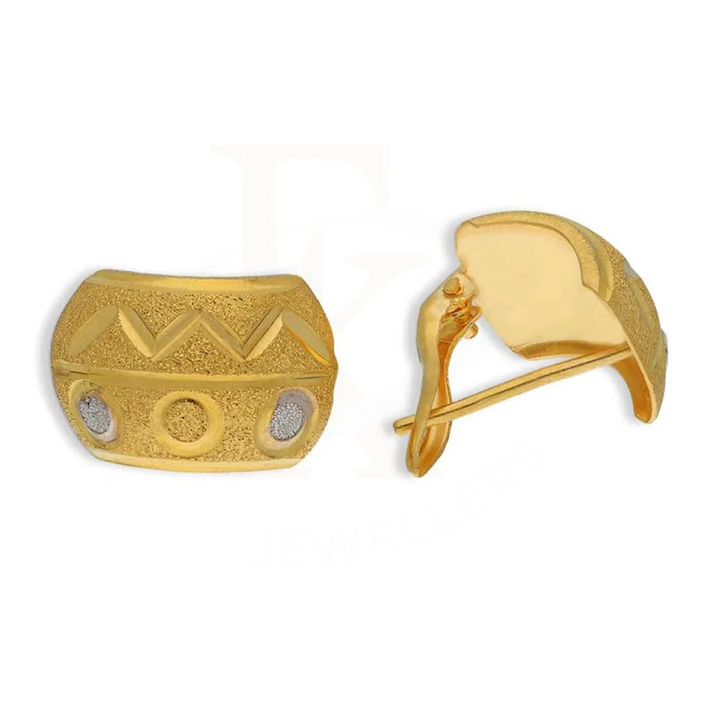 Dual Tone Gold Clip Earrings 22KT - FKJERN22K3115