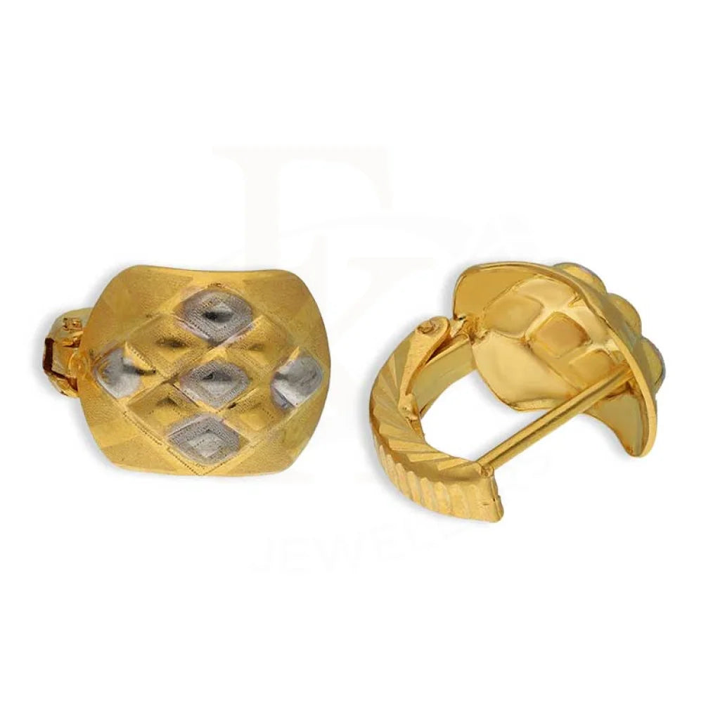 Dual Tone Gold Clip Earrings 22KT - FKJERN22K3117