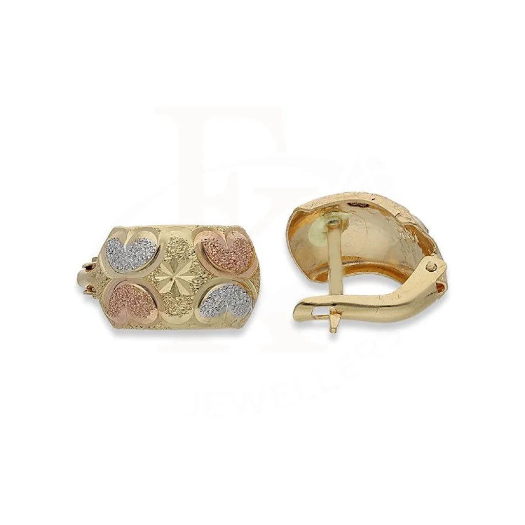 Gold Tri-Tone Clip Earrings 18KT - FKJERN18K2253