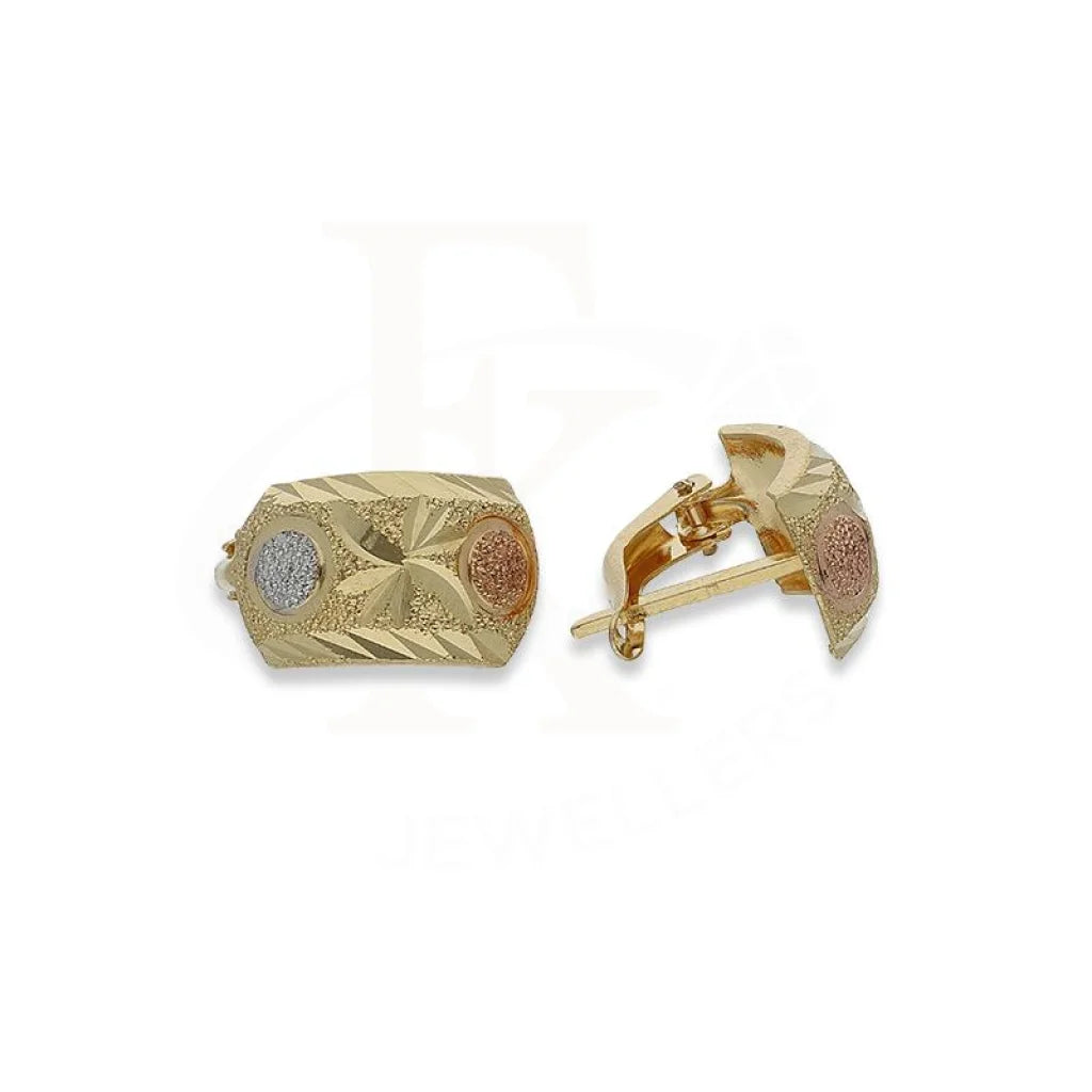 Gold Tri-Tone Clip Earrings 18KT - FKJERN18K2254