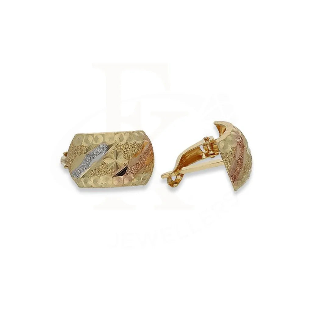 Gold Tri-Tone Clip Earrings 18KT - FKJERN18K2255