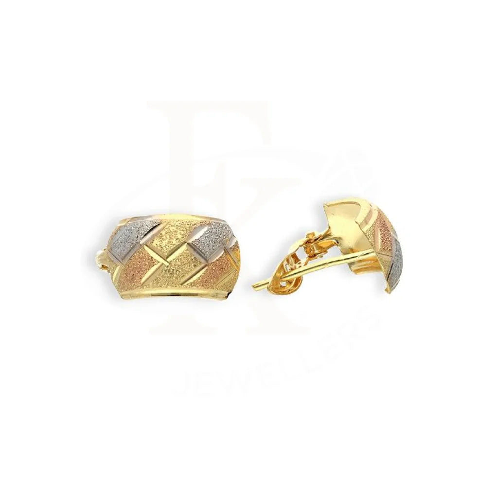 Gold Tri-Tone Clip Earrings 18KT - FKJERN18K2279