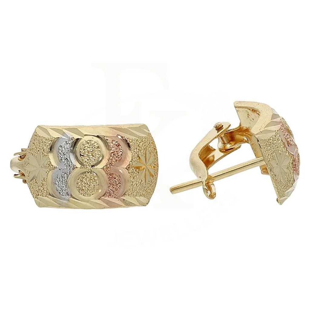 Gold Tri-Tone Clip Earrings 18KT - FKJERN18K2406