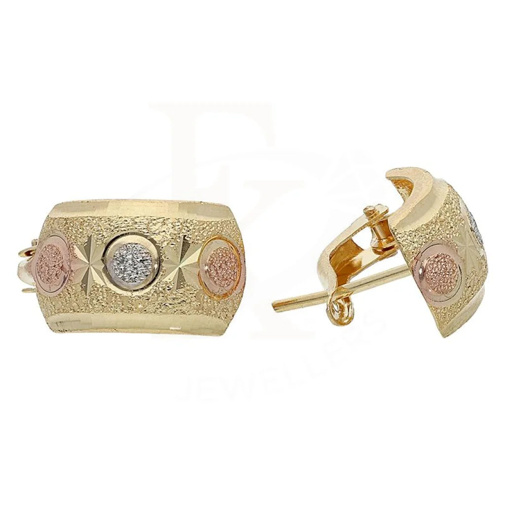 Gold Tri-Tone Clip Earrings 18KT - FKJERN18K2407