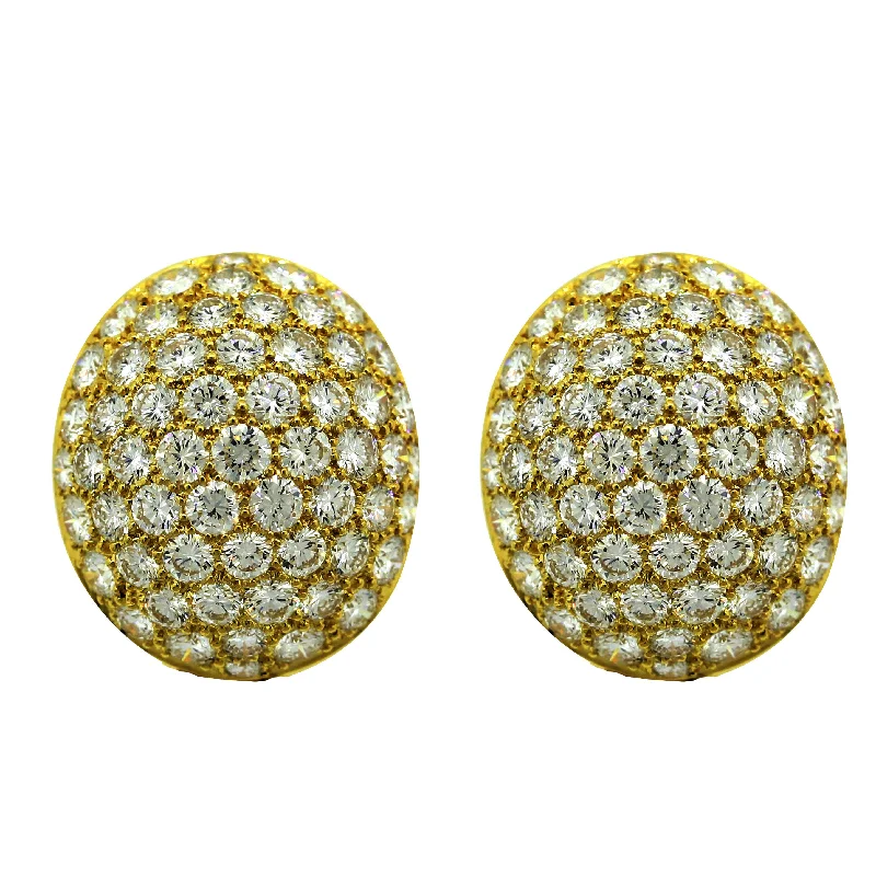 Hammerman Brothers Diamond Cluster Domed Ear clip Earrings