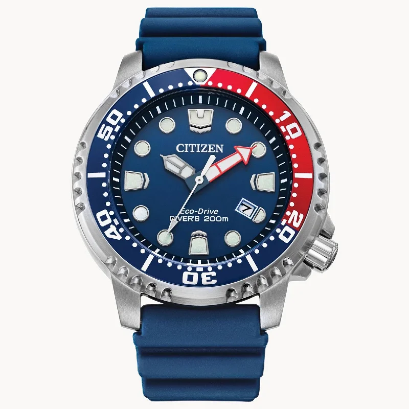 Citizen Promaster Diver Watch with Blue Dial and Blue Polyurethane Strap (eco drive movement)