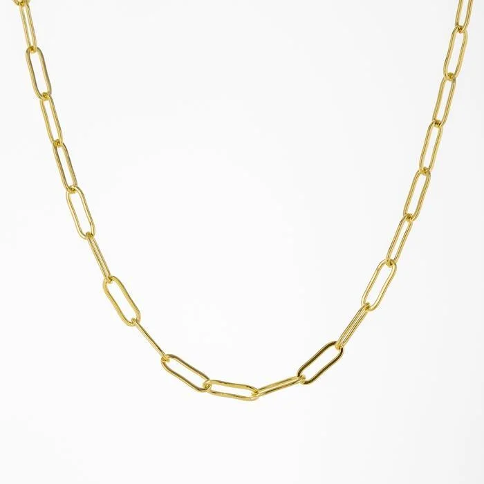 18K Gold Plated Brass Paperclip Necklace