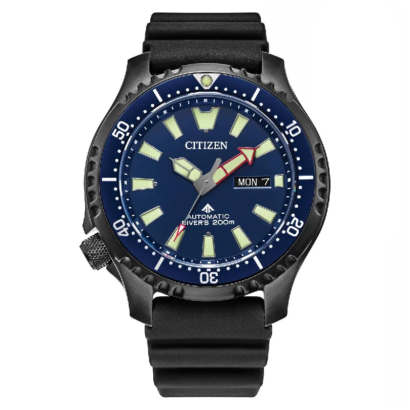 Citizen Promaster Dive Automatic Mens Watch with Blue Dial and Black Urethane Strap (automatic movement)