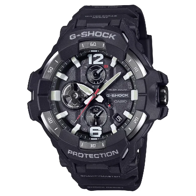 G-Shock Master of Air Mens Watch with Black Dial and Black Resin Strap (solar movement)