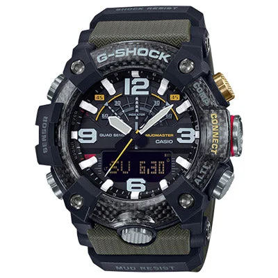 G Shock Master of G Mudmaster Mens Watch with Black Dial and Green Band (quartz movement)