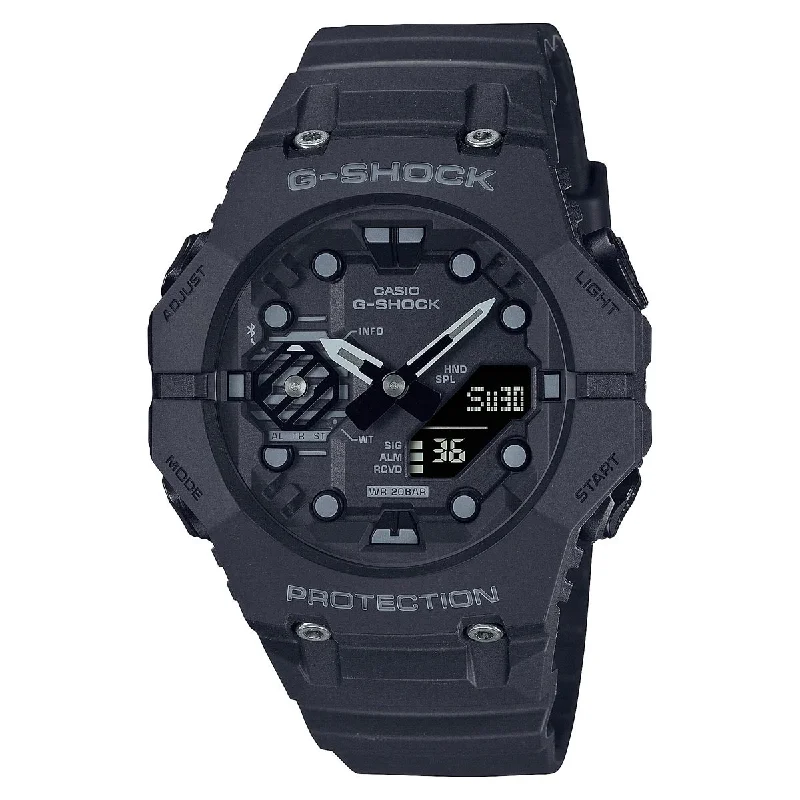 G Shock Mens Watch with Black Dial and Black Resin Strap (solar movement)