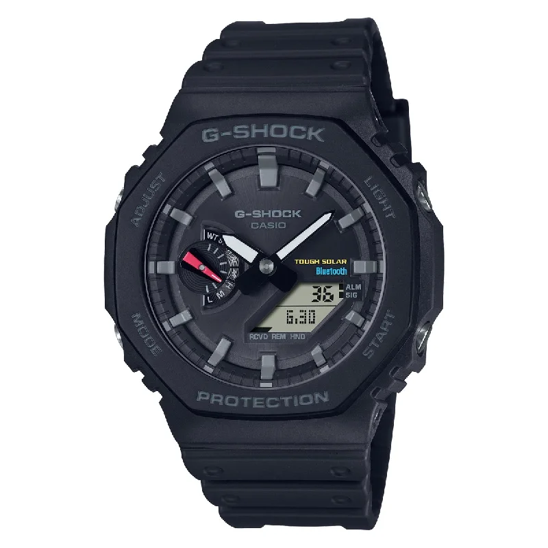 G Shock Mens Watch with Black Dial and Black Resin Strap (solar movement)