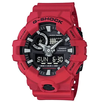 G Shock Mens Watch with Black Dial and Red Urethane Strap (quartz movement)