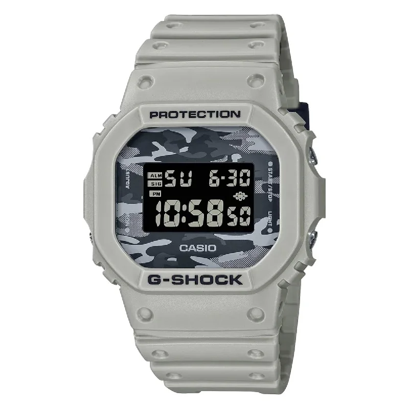 G Shock Mens Watch with Black Dial and Tan Resin Strap (quartz movement)