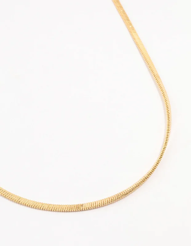 Gold Plated Clean Snake Chain Necklace