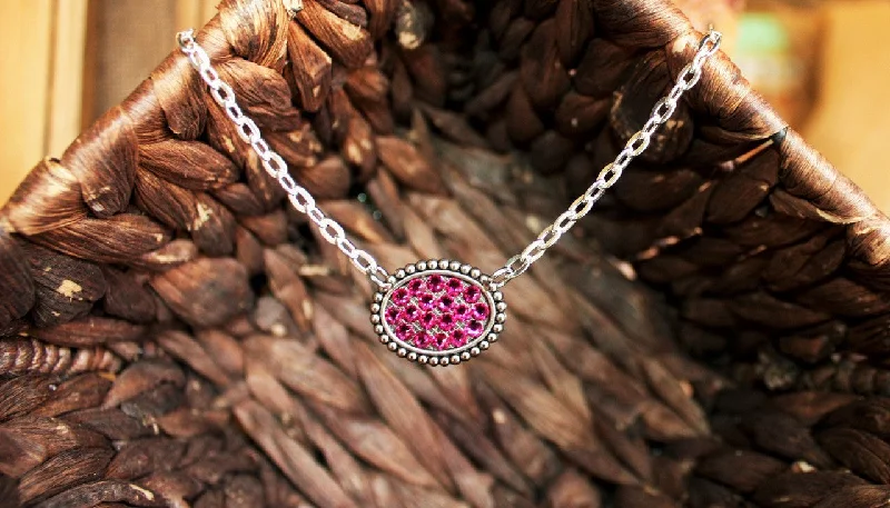 Sideways Mini Oval Necklace