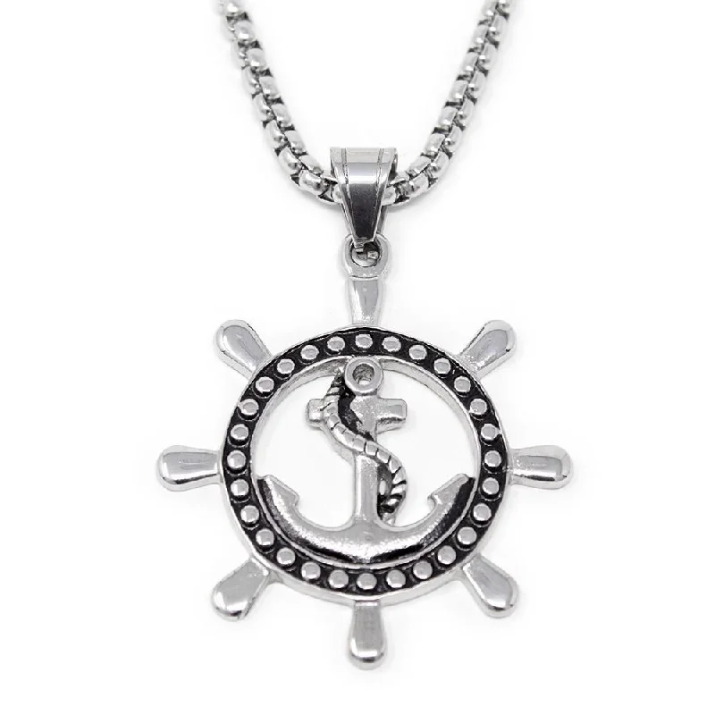 Stainless Steel Anchor Wheel Pendant